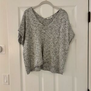 Madewell Heathered Gray V-Neck Sweater